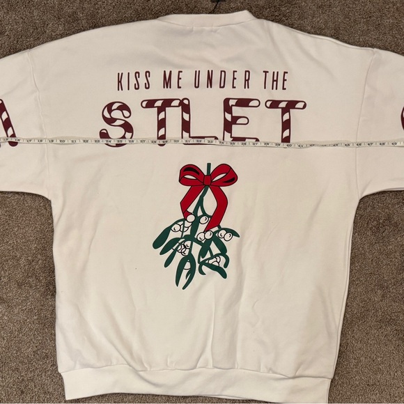 Mistletoe Printed Graphic Oversized Sweatshirt Dress - Picture 4 of 5